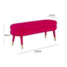Load image into Gallery viewer, Betty Pink Velvet Bench
