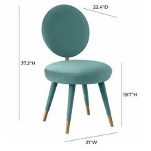 Load image into Gallery viewer, Kylie Sea Blue Velvet Dining Chair
