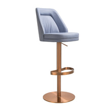 Load image into Gallery viewer, Maven Blue and Rose Gold Adjustable Swivel Stool
