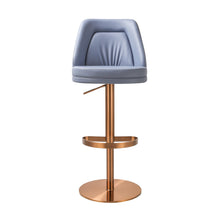 Load image into Gallery viewer, Maven Blue and Rose Gold Adjustable Swivel Stool
