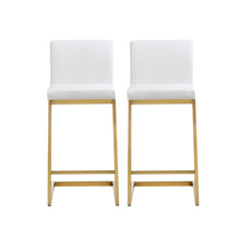 Load image into Gallery viewer, Parma White Gold Steel Counter Stool - Set of 2
