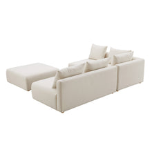 Load image into Gallery viewer, Hangover Cream Linen 4-Piece Modular Chaise Sectional
