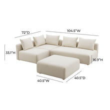 Load image into Gallery viewer, Hangover Cream Linen 4-Piece Modular Chaise Sectional
